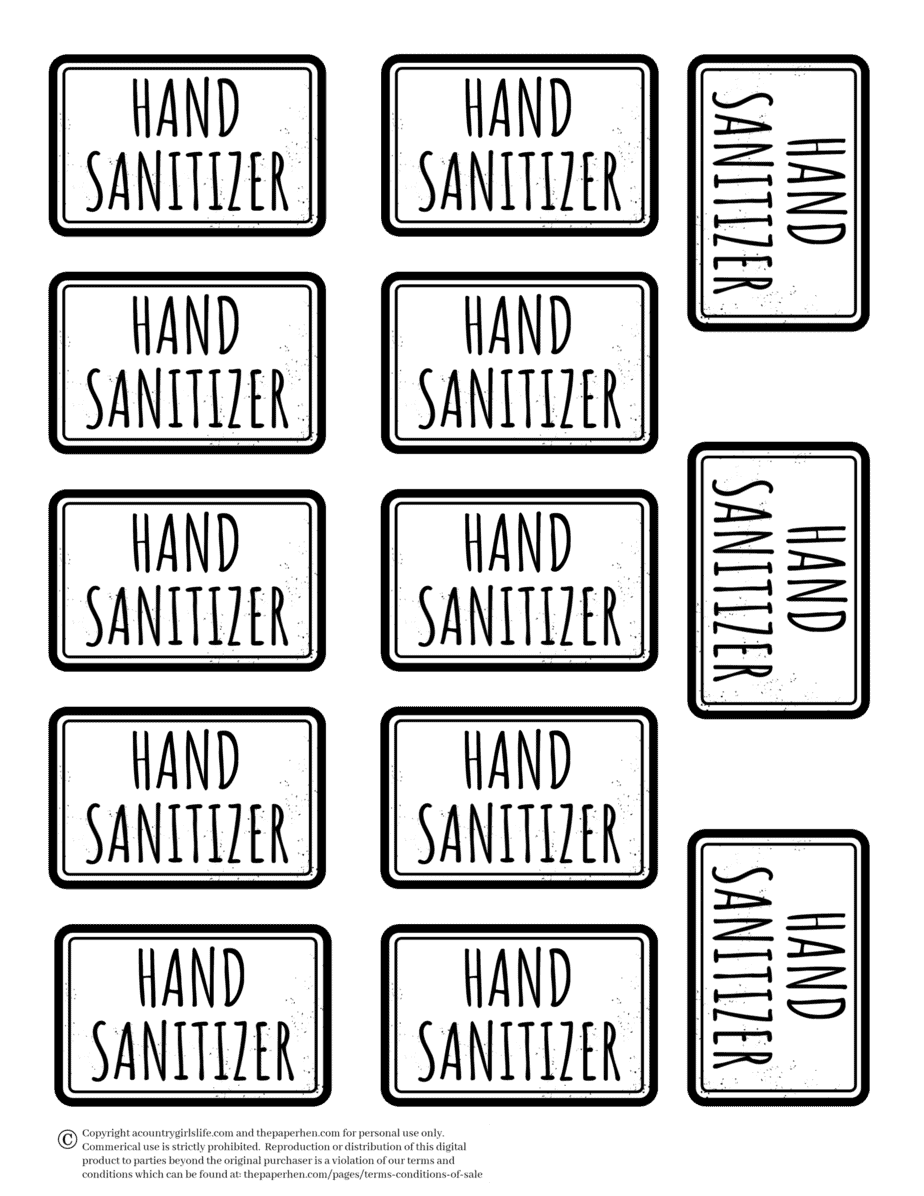Downloadable Printable Hand Sanitizer Label Template Free Printable 