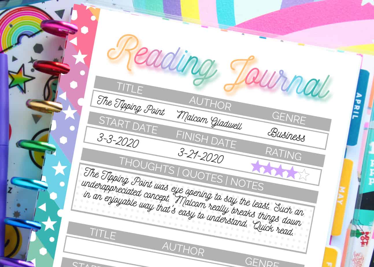 FREE Printable Reading Journal for Die Hard Booklovers! - A Country ...