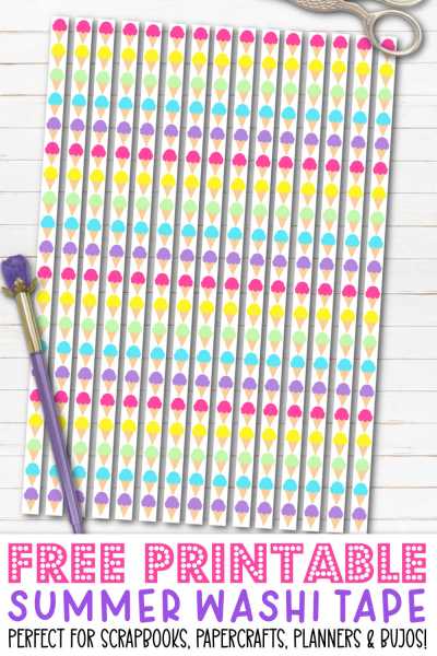 FREE Printable Summer Washi Tape - A Country Girl's Life